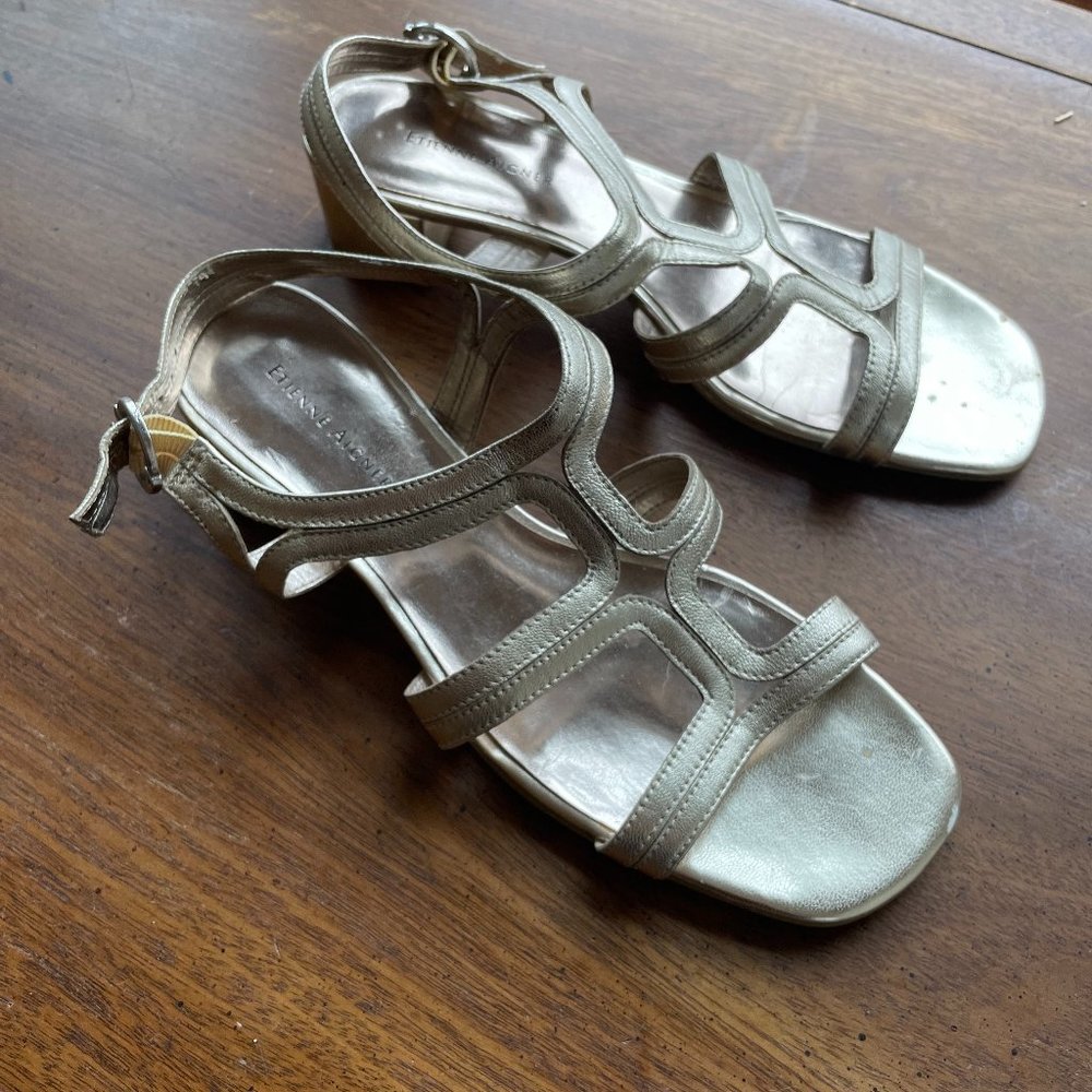 Etienne Aigner Gold Sandals